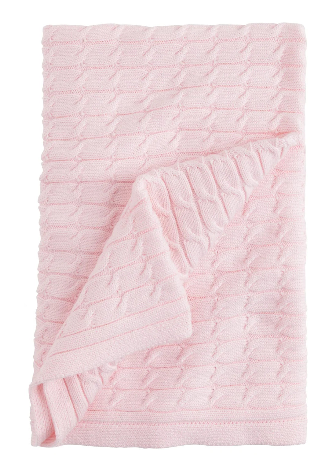 Little English Cable Knit Blanket--Light Pink