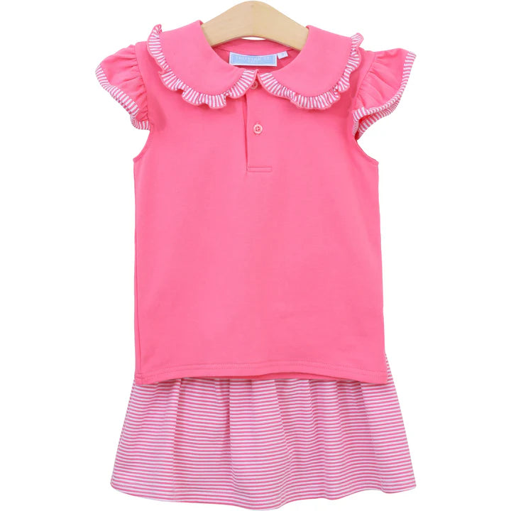 Trotter Street Camilla Skort Set- Pink Stripe