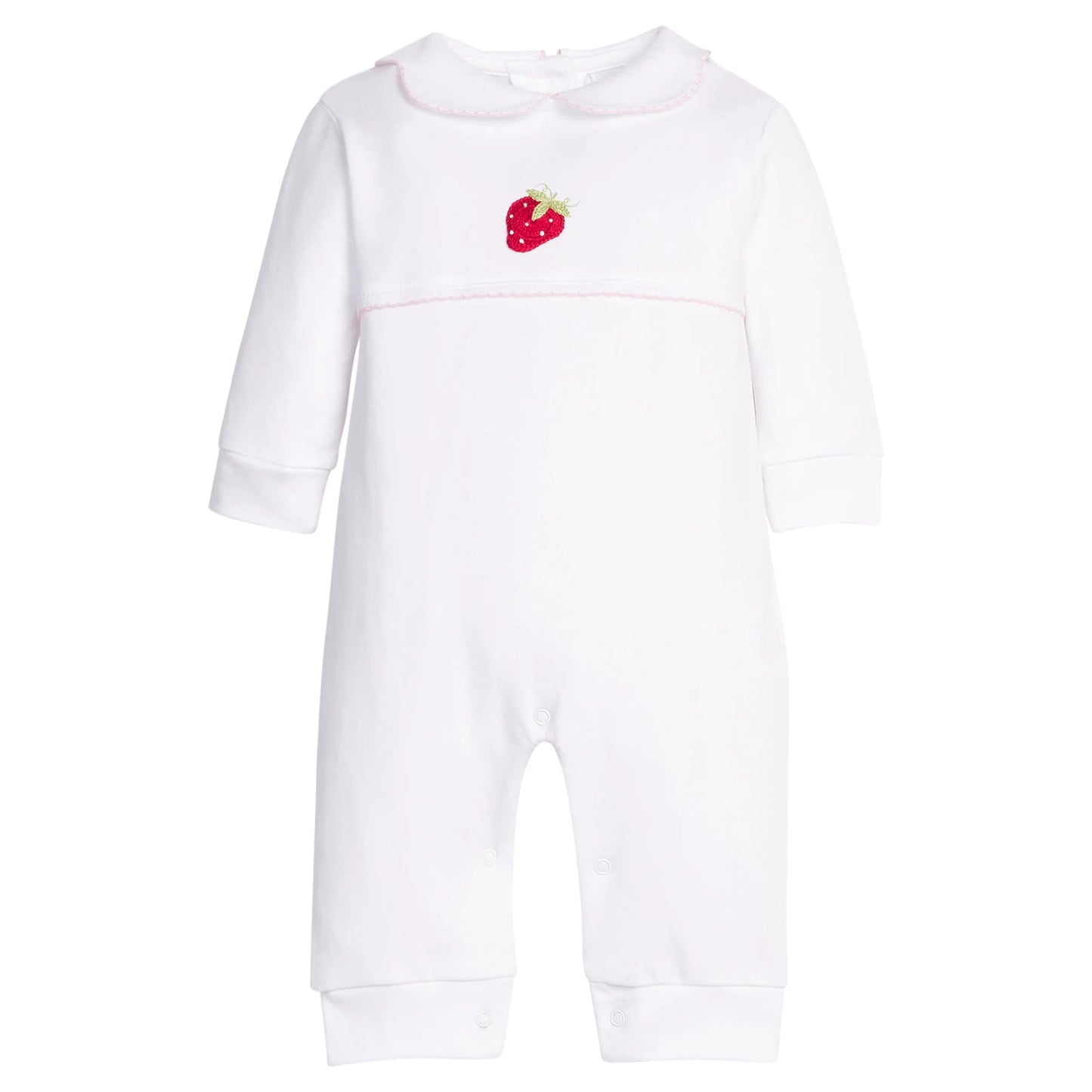 Little English Crochet Playsuit--Strawberry