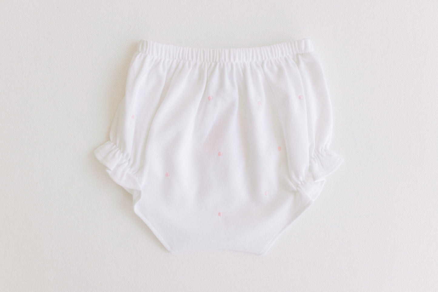 Terry Tots Diaper Cover--Pink Embroidered Dots