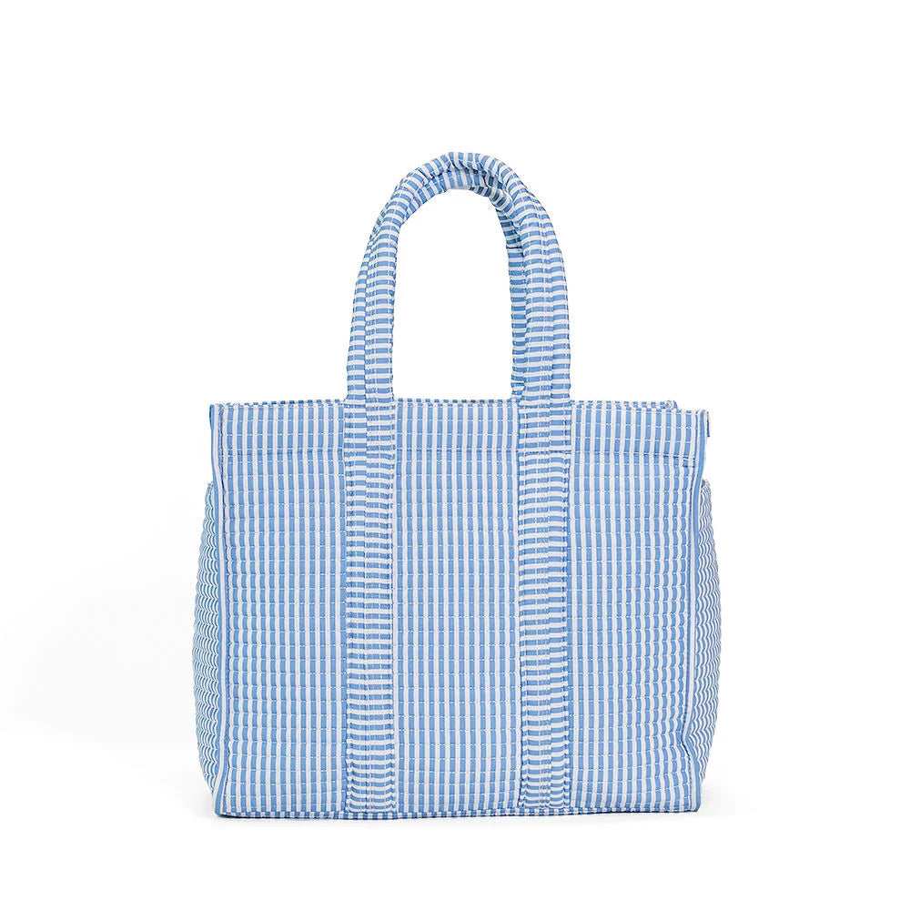 TRVL Design Quilted Go Go Tote Pimlico Stripe Chambray