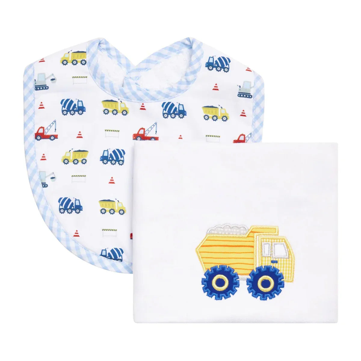 Three Marthas Dump Truck Basic Bib and Burp Boxed Set