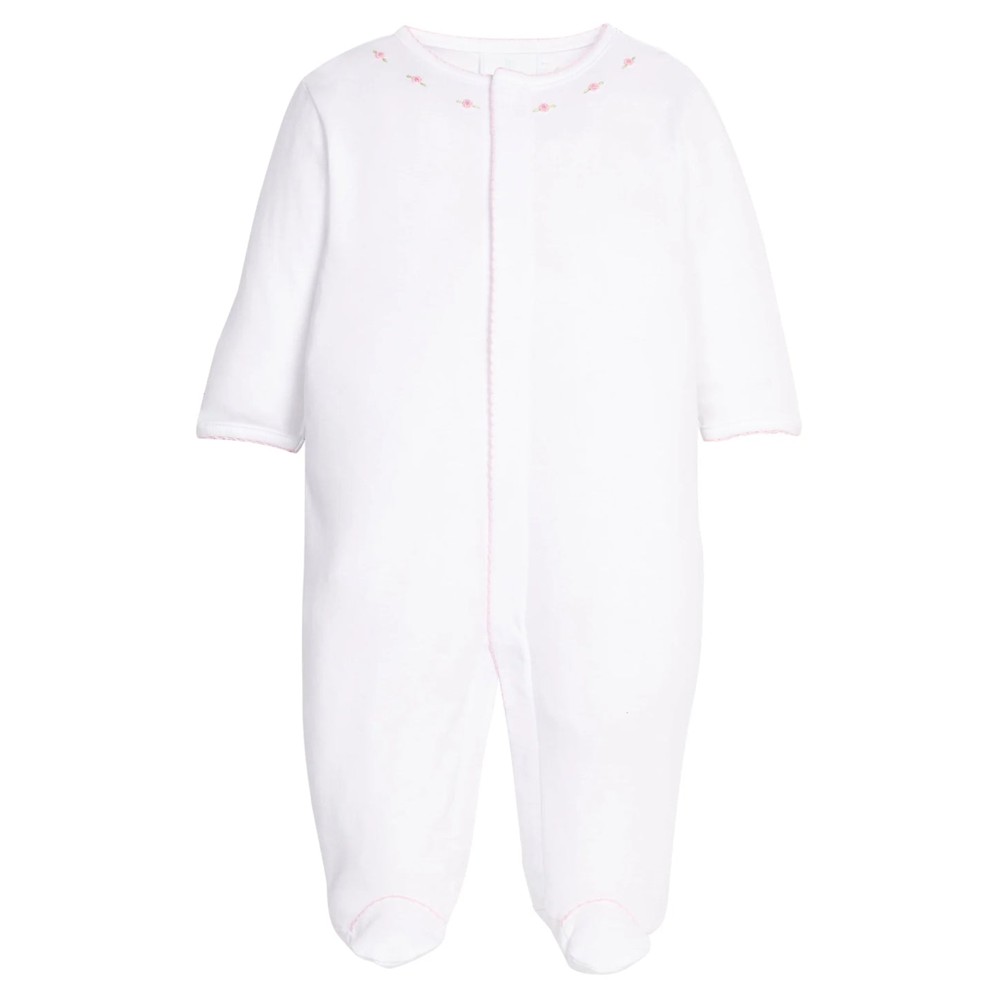Little English Embroidered Footie--Primrose