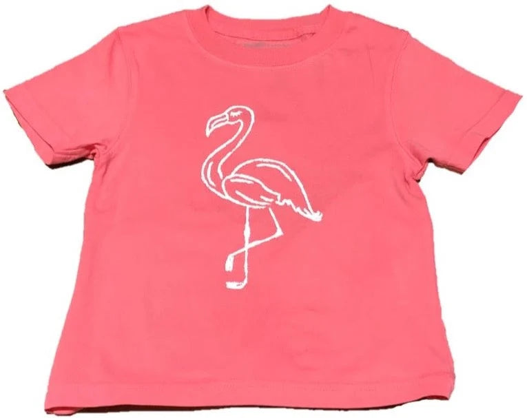 Mustard and Ketchup Short Sleeve Peony Pink Flamingo T-Shirt