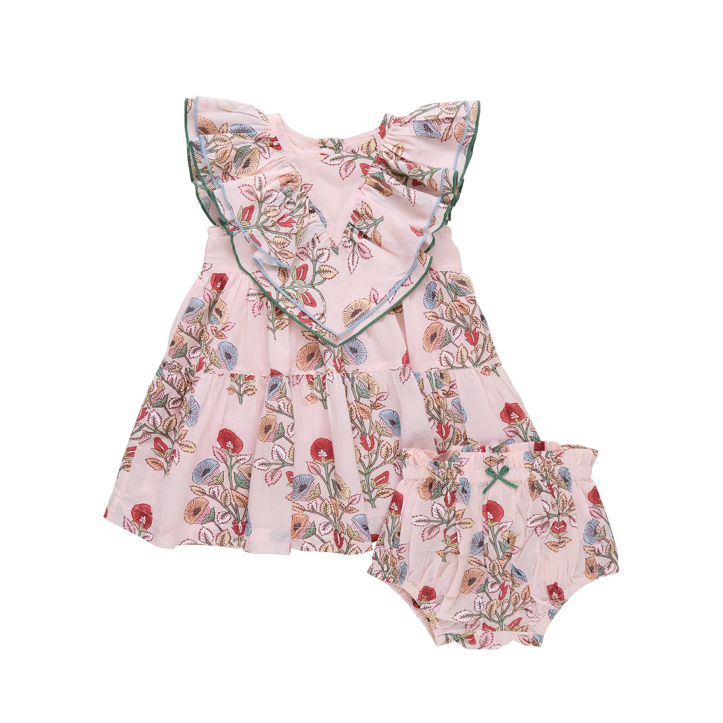 Pink Chicken Baby Girls Raphaela Dress Set - Multi Bouquet Floral