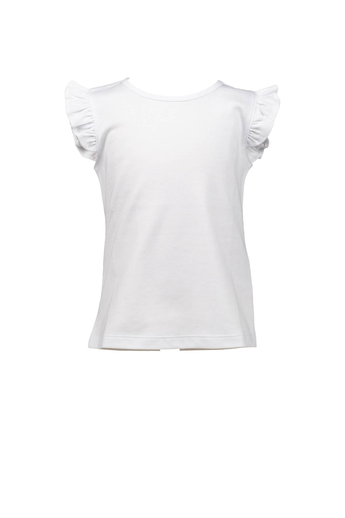 The Proper Peony Flutter Sleeve Girl Shirt--White