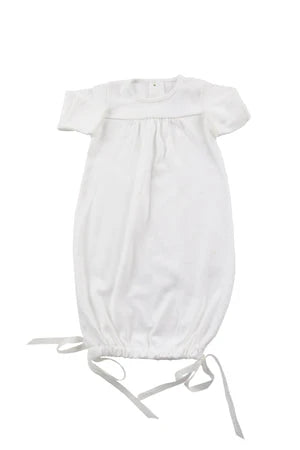 The Proper Peony Grayson Knit Gown Scallop--Ecru