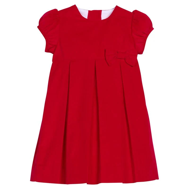Little English Clara Dress--Red Corduroy