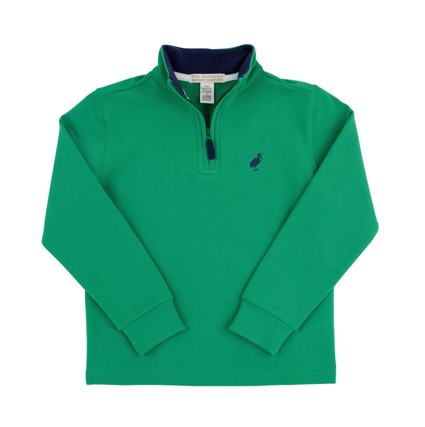 Beaufort Bonnet Hayward Half Zip Kiawah Kelly Green with Nantucket Navy Stork