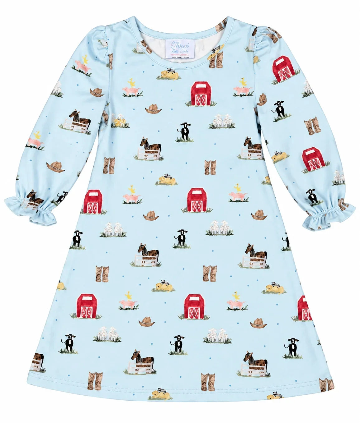 Three Little Ducks Long Sleeve Pippa Play Dress--Willow Creek Farm