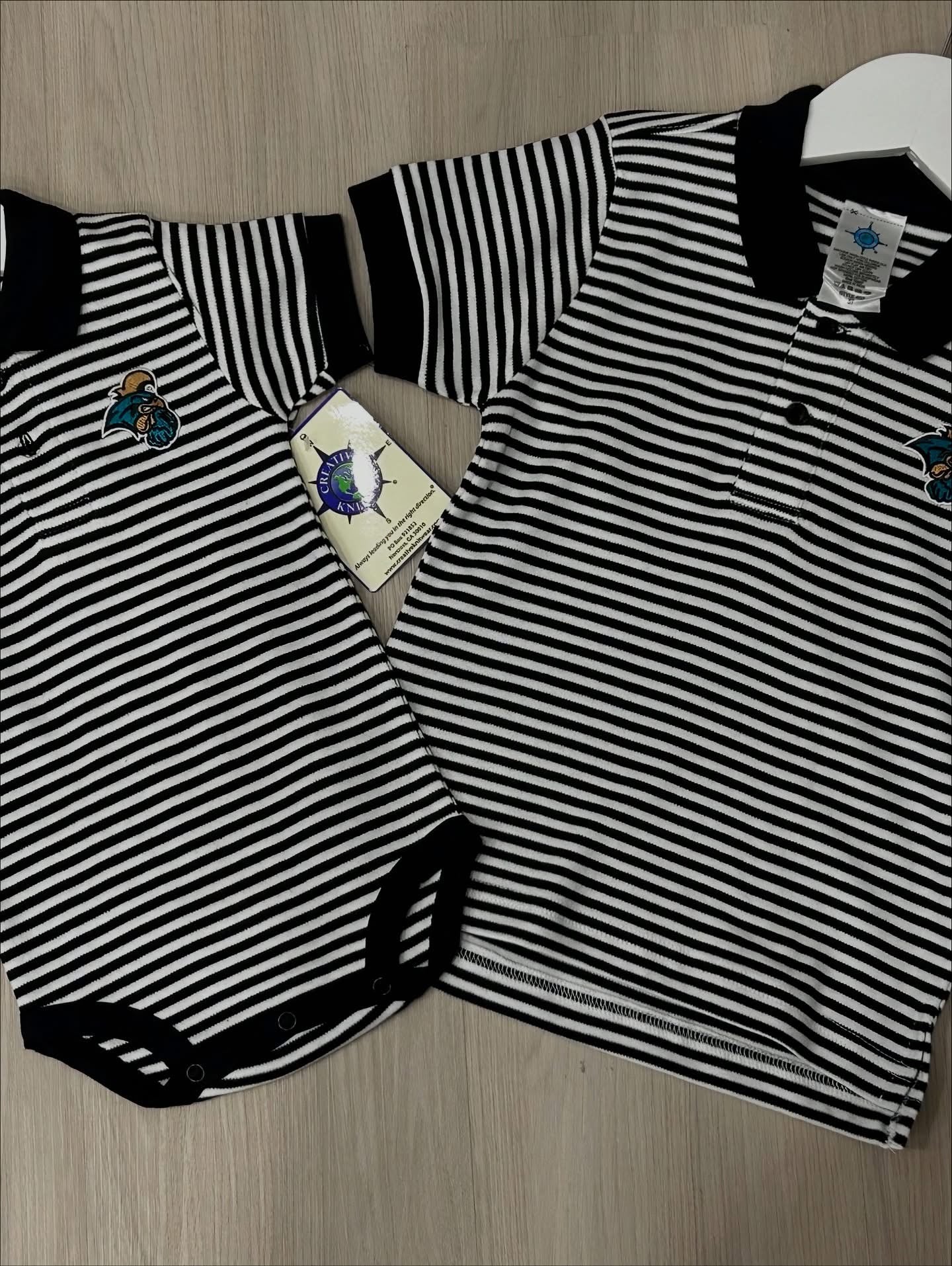 Creative Knitwear Stripe Polo Bodysuit