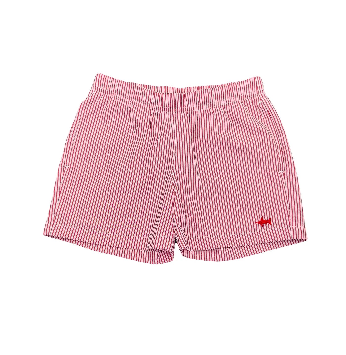Saltwater Boys Company Naples Seersucker Shorts--Red