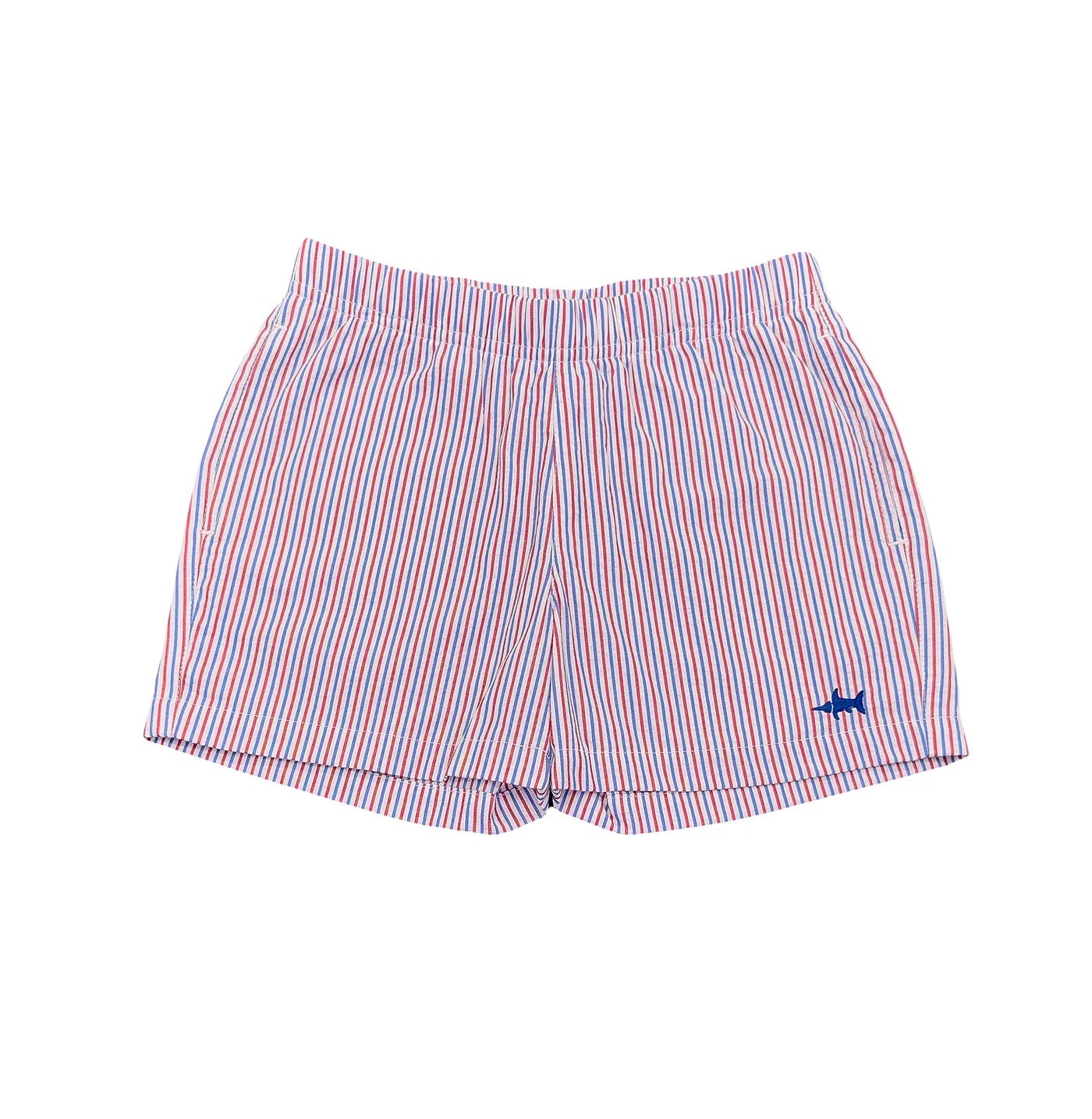 Saltwater Boys Company Naples Seersucker Shorts--Patriotic