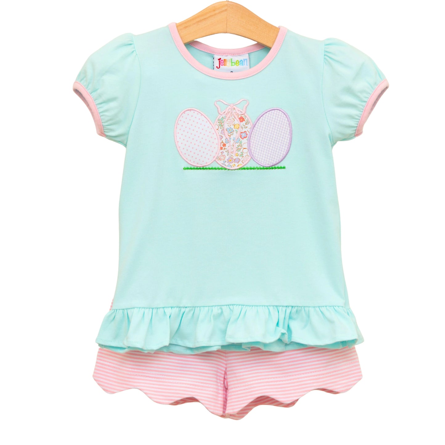 Smock Candy Jellybean Egg Hunt Scallop Short Set