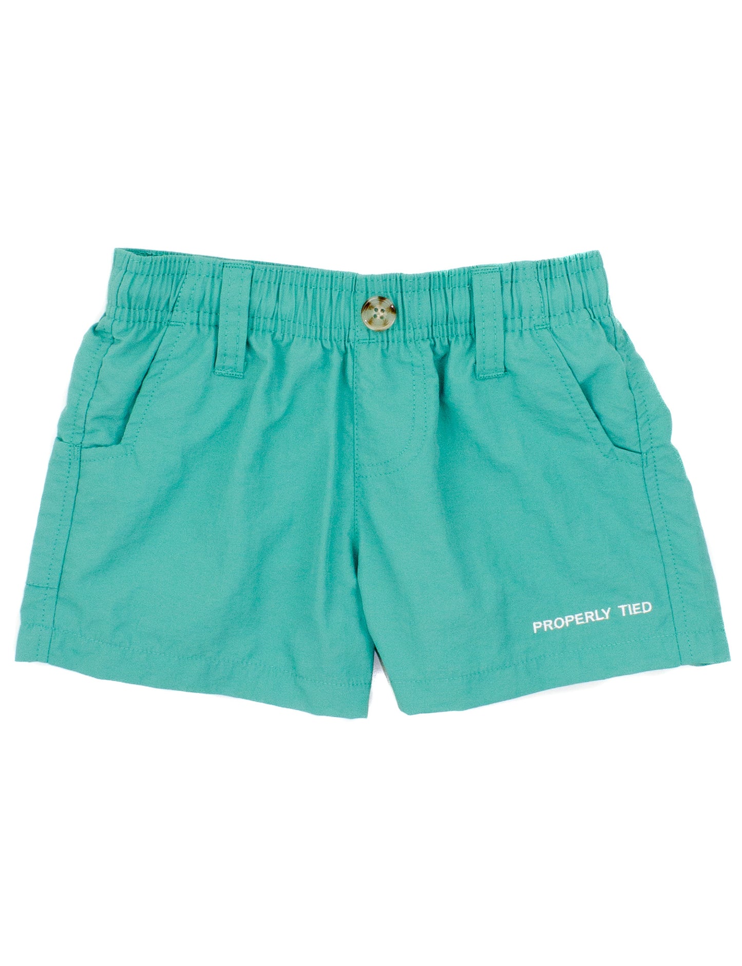 Properly Tied Boys Mallard Shorts--Soft Green