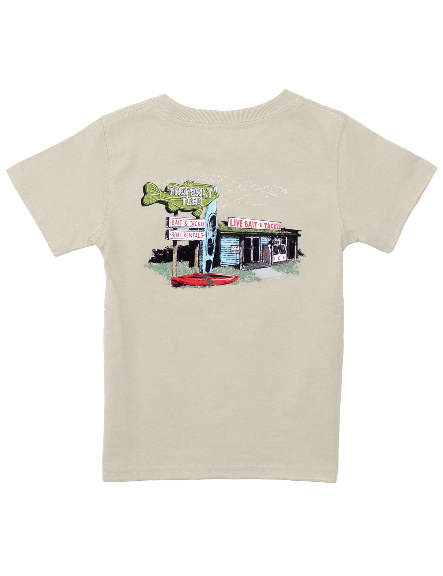 Properly Tied Boys Bait Shop Short Sleeve T-Shirt-- Linen