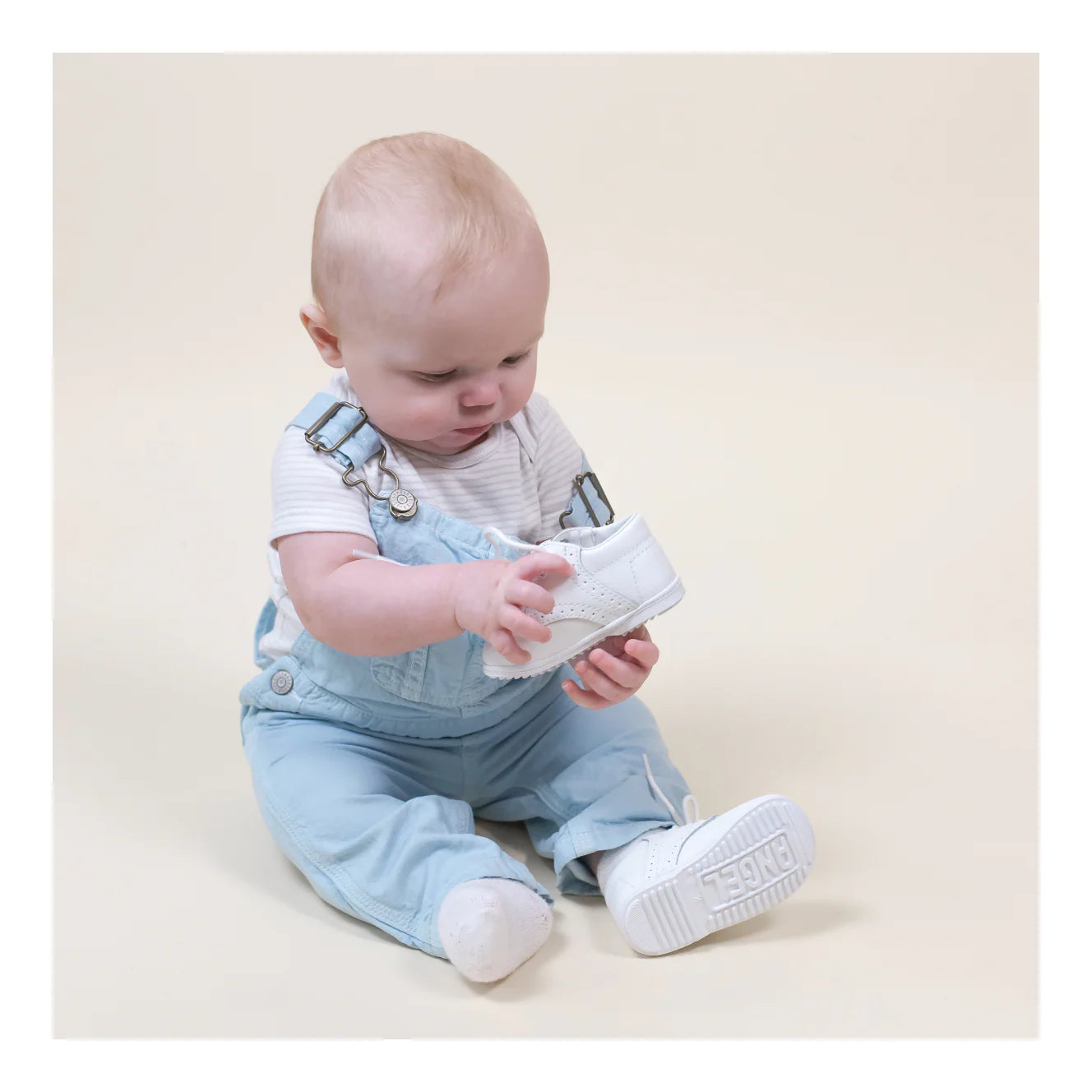 L'Amour Shoes James Boy's White Leather Lace Up Shoe (Baby)