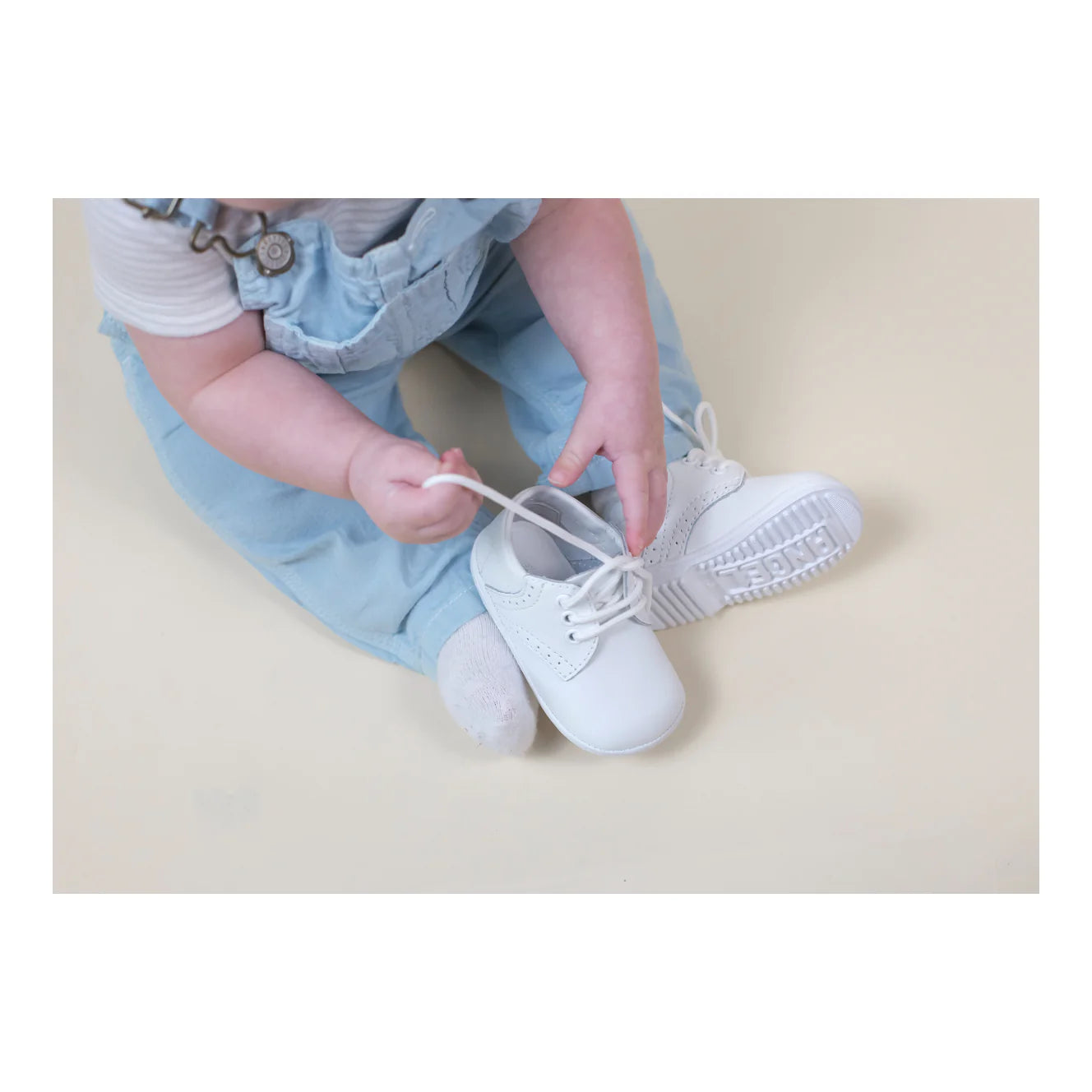 L'Amour Shoes James Boy's White Leather Lace Up Shoe (Baby)