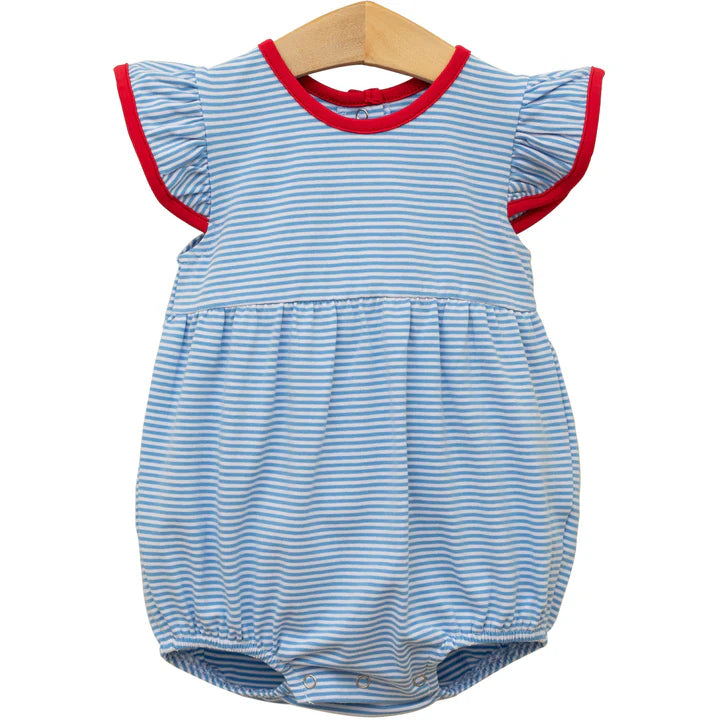 Trotter Street Lucy Bubble- Cornflower Stripe/Red