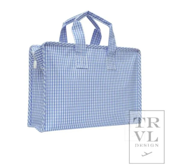 TRVL Design Overnite Tote--Gingham Sky