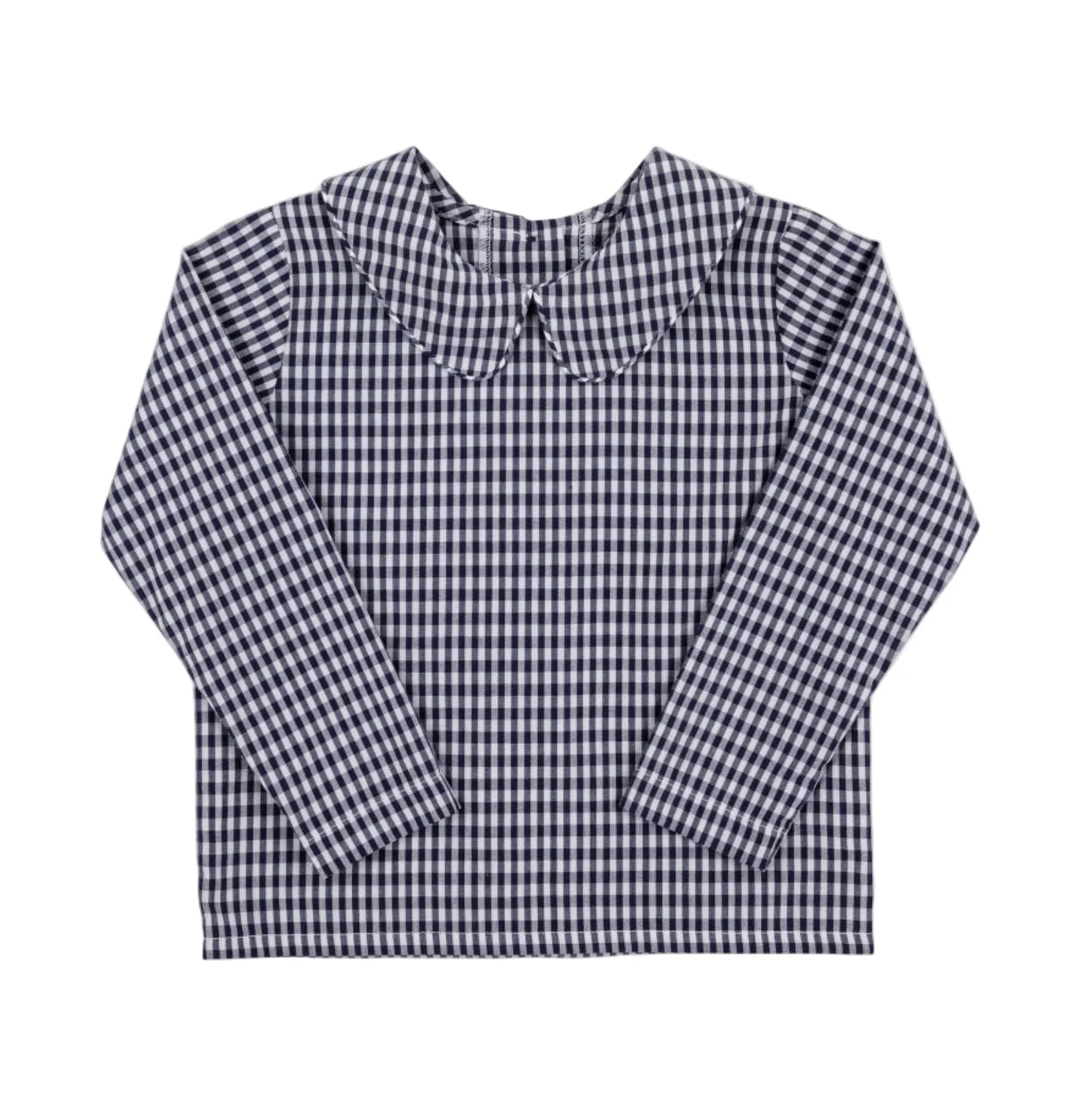 Beaufort Bonnet Peter Pan Collar Shirt Navy Grove Gingham