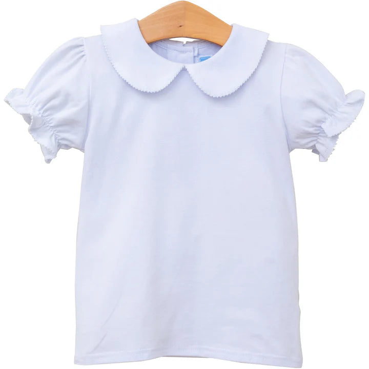 Trotter Street Peter Pan Collar Top--White