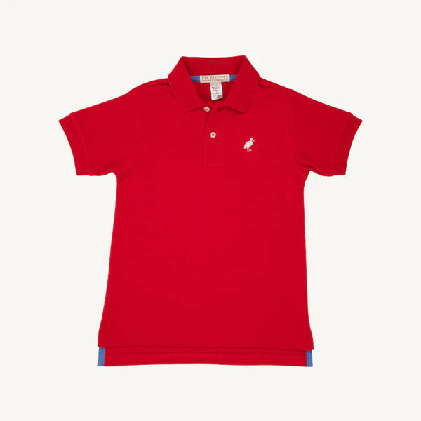 Beaufort Bonnet Prim and Proper Polo--Richmond Red/Worth Ave White