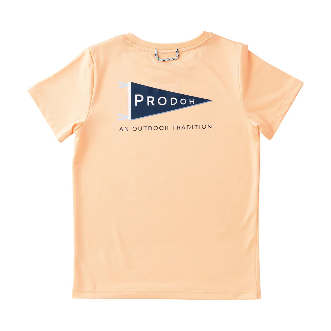 Prodoh Kids Pro Performance Short Sleeve T-Shirt--Orange Chiffon--Nautical Pennant