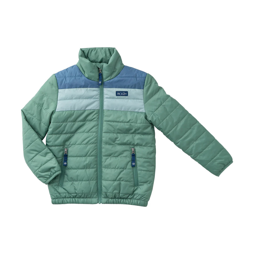 Prodoh Boys Puffer Jacket Frosty Spruce Colorblock