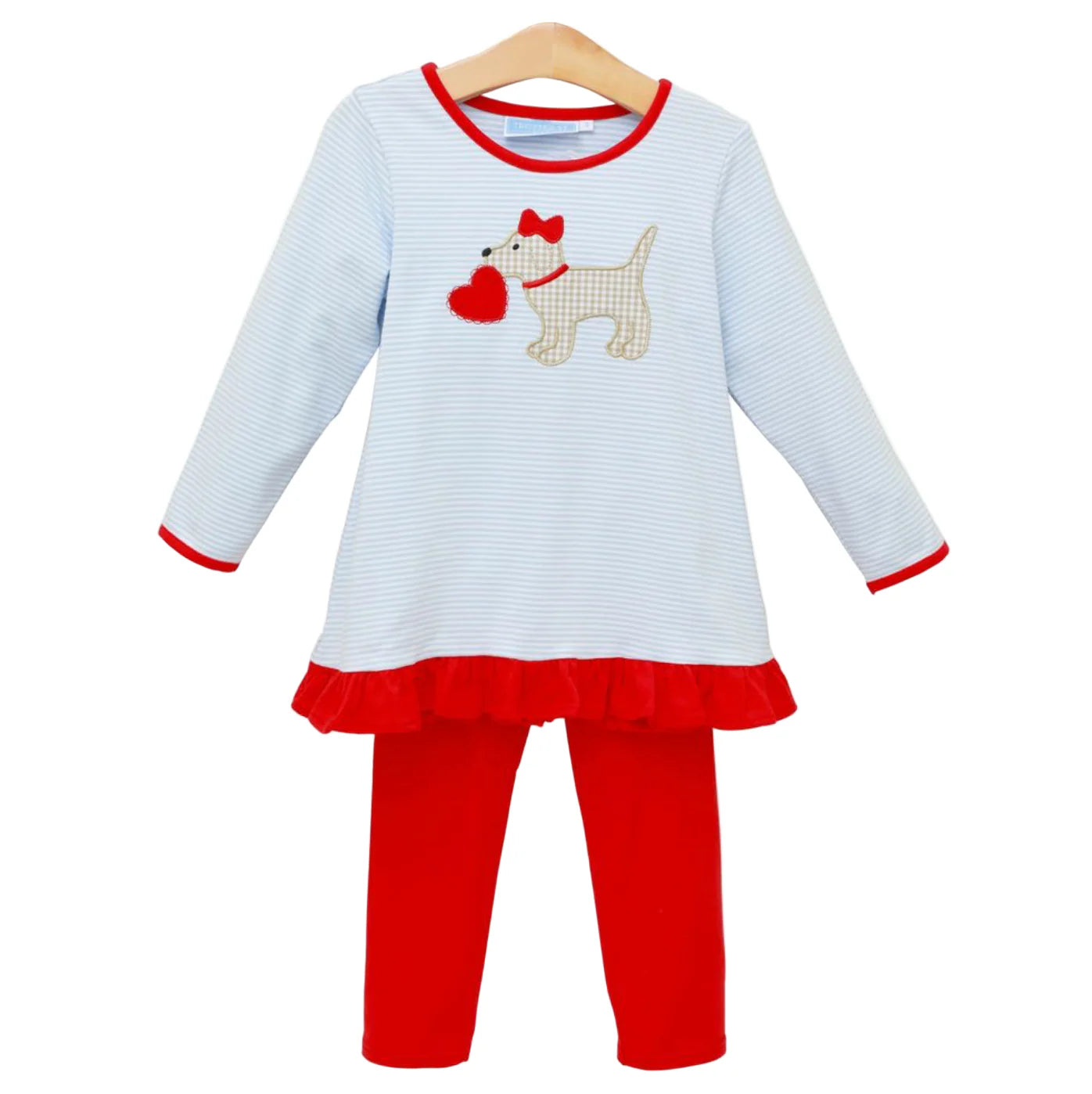 Trotter Street Puppy Love Ruffle Pants Set