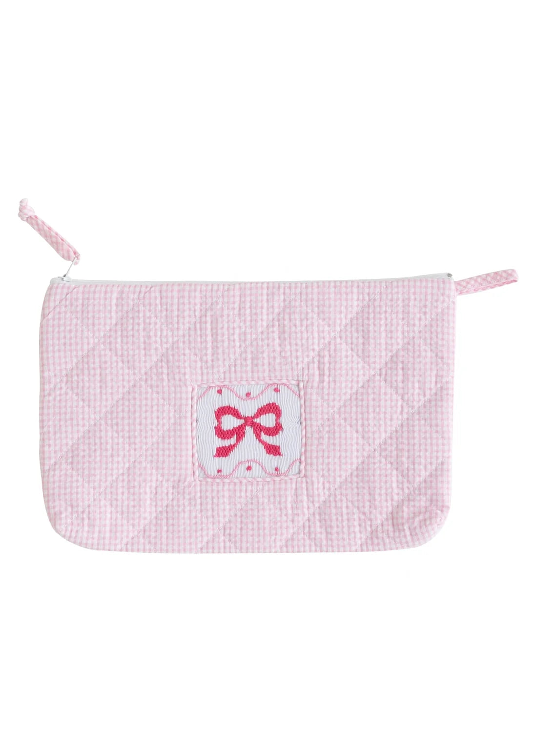 Little English Luggage Pink Bow--Quilted Cosmetic Bag