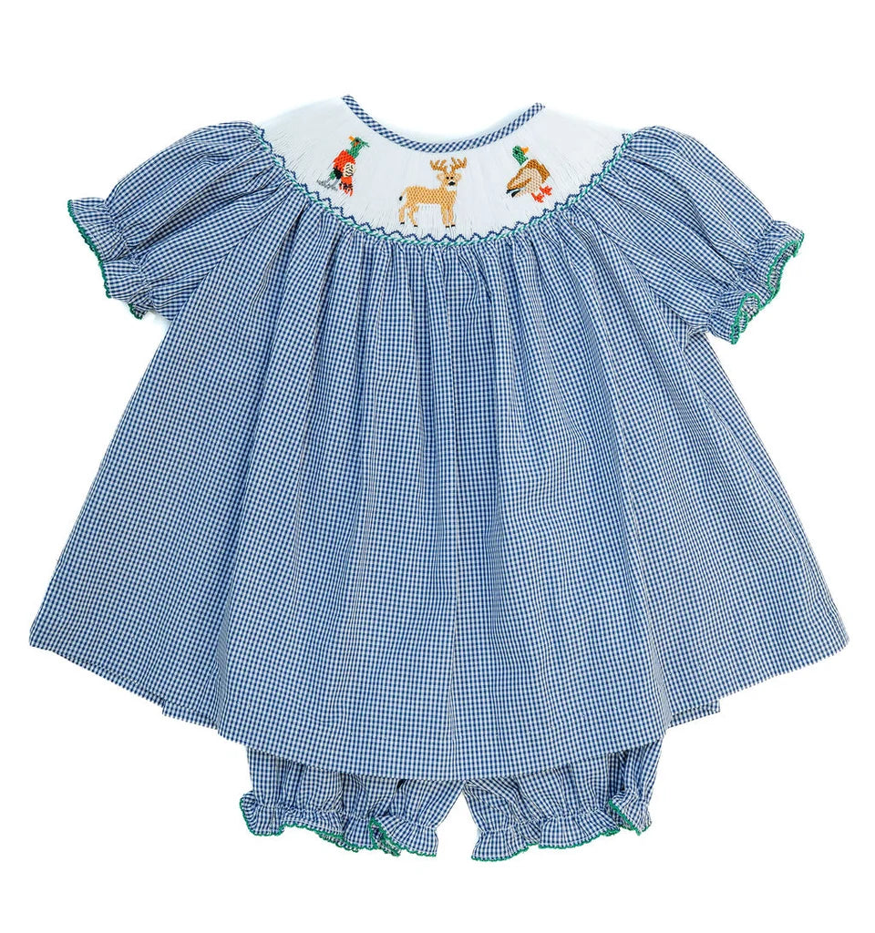 Ruth and Ralph Hunting Season Annabelle Smocked Bloomer Set