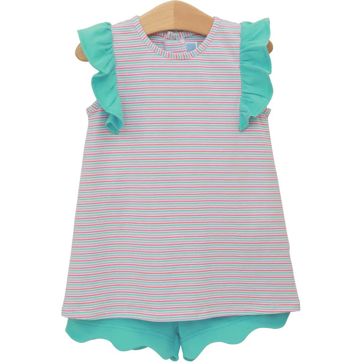 Trotter Street Ruby Short Set--Multi Stripe