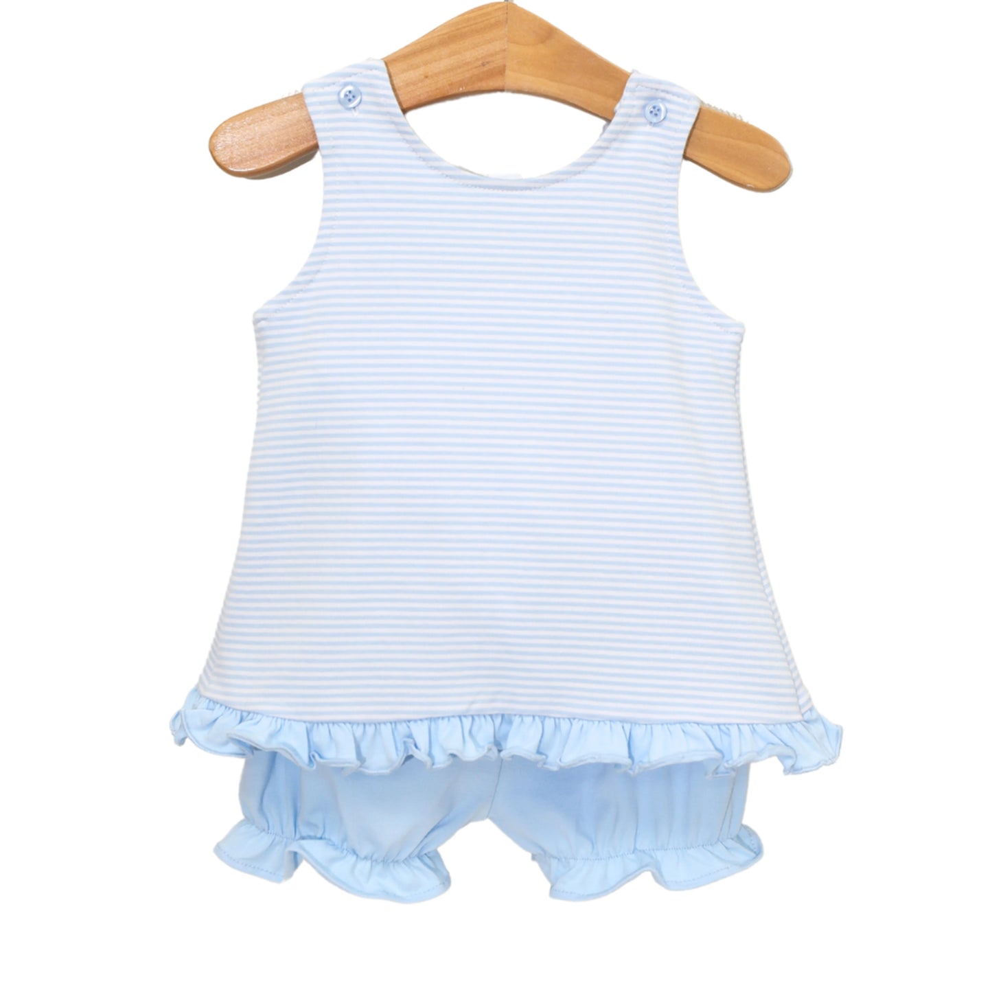 Jellybean by Smock Candy Swing Back Bloomer Set- Light Blue Stripe