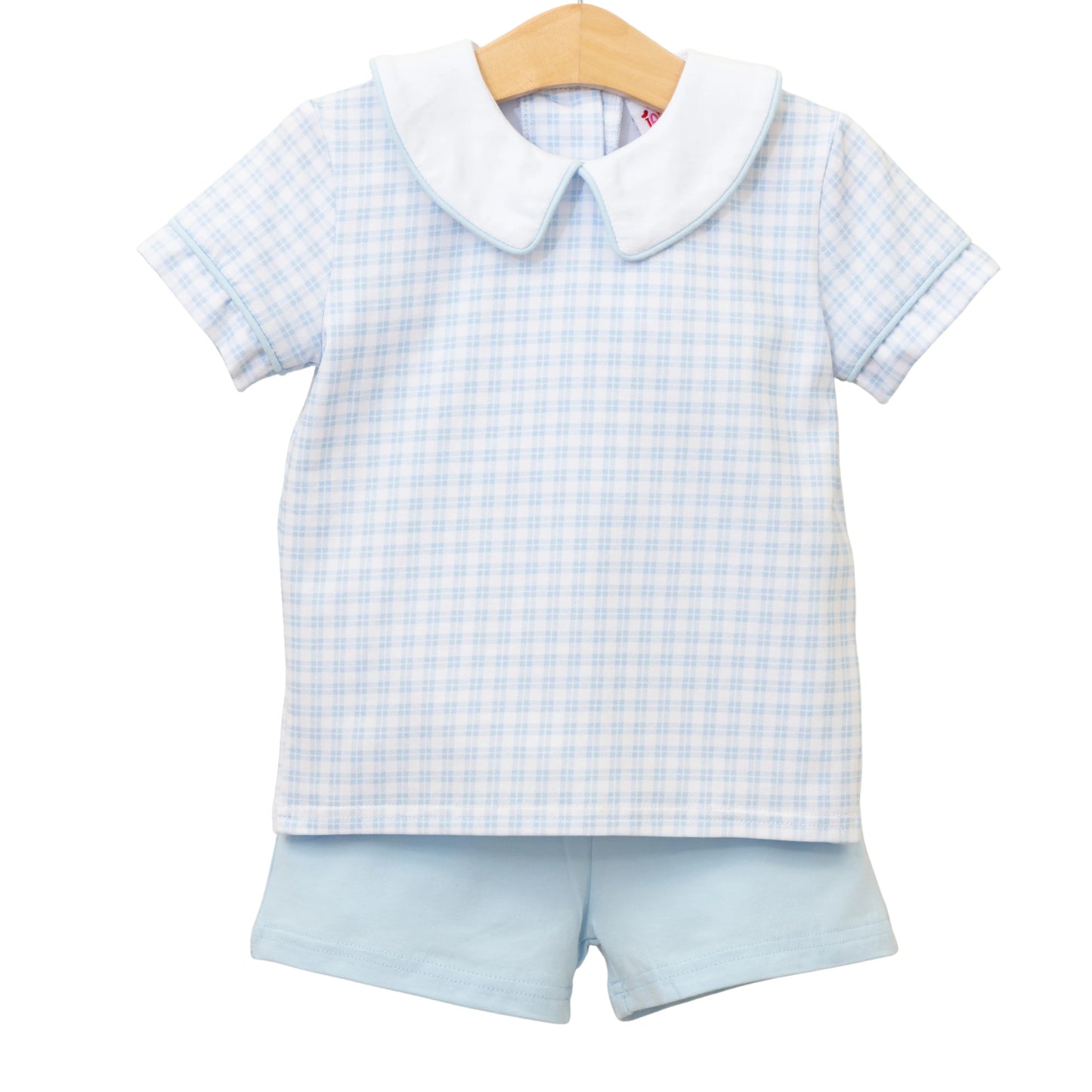 Jellybean by Smock Candy Powder Blue Plaid Boy's Short Set