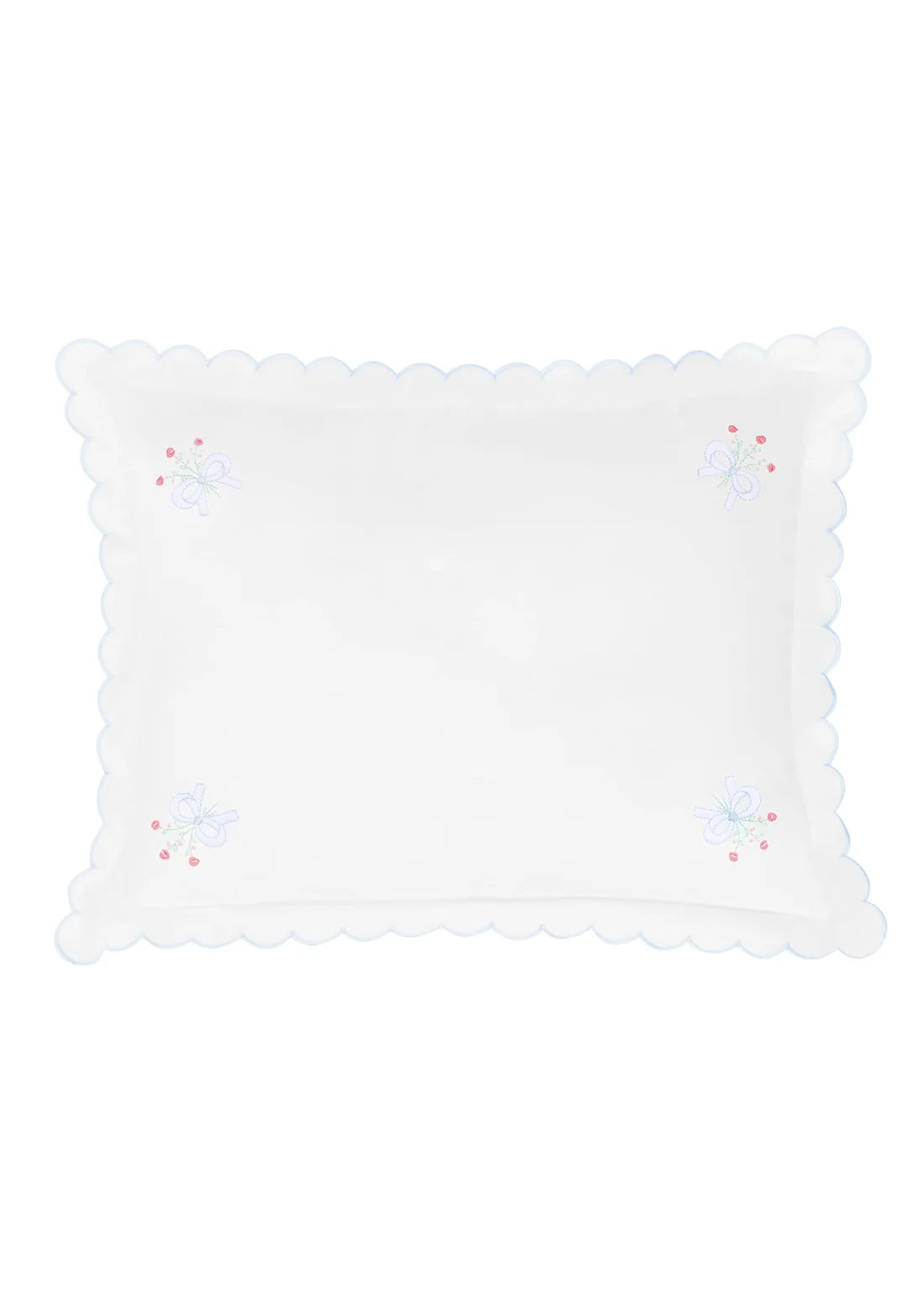 Little English Scallop Baby Pillowcase--Blue Bell