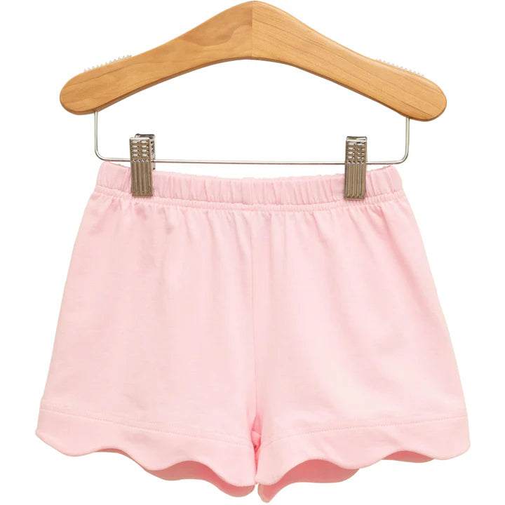 Trotter Street Scalloped Shorts--Light Pink