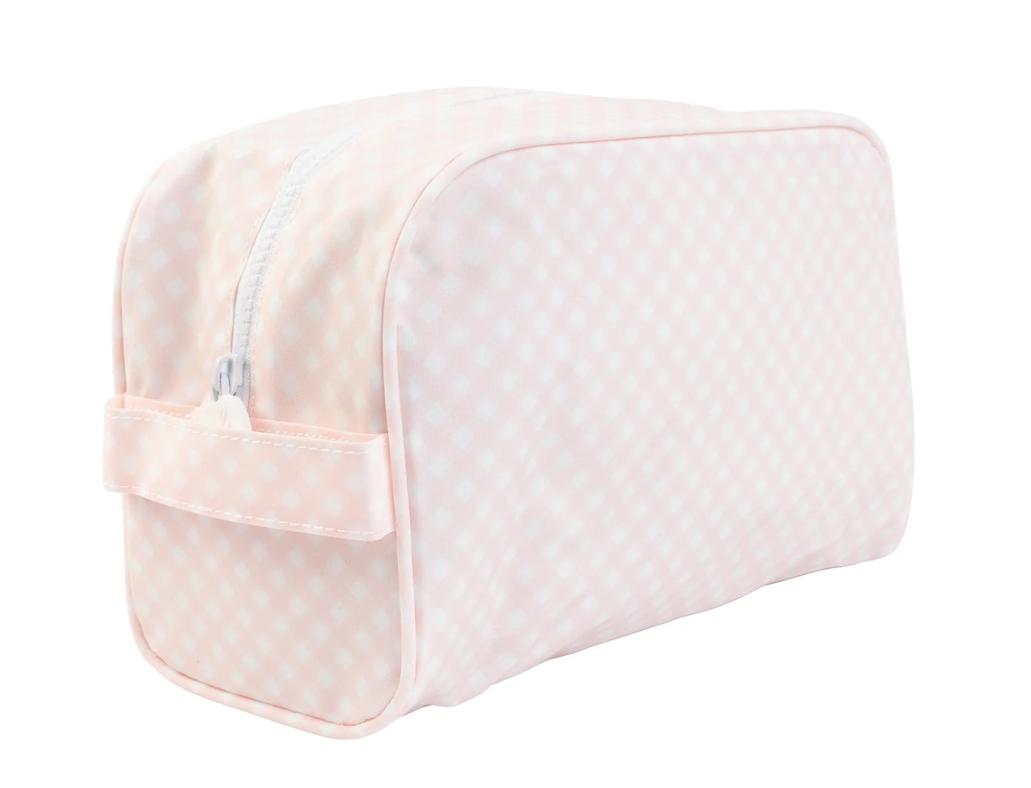 Apple of My Isla Pink Gingham Dopp Kit
