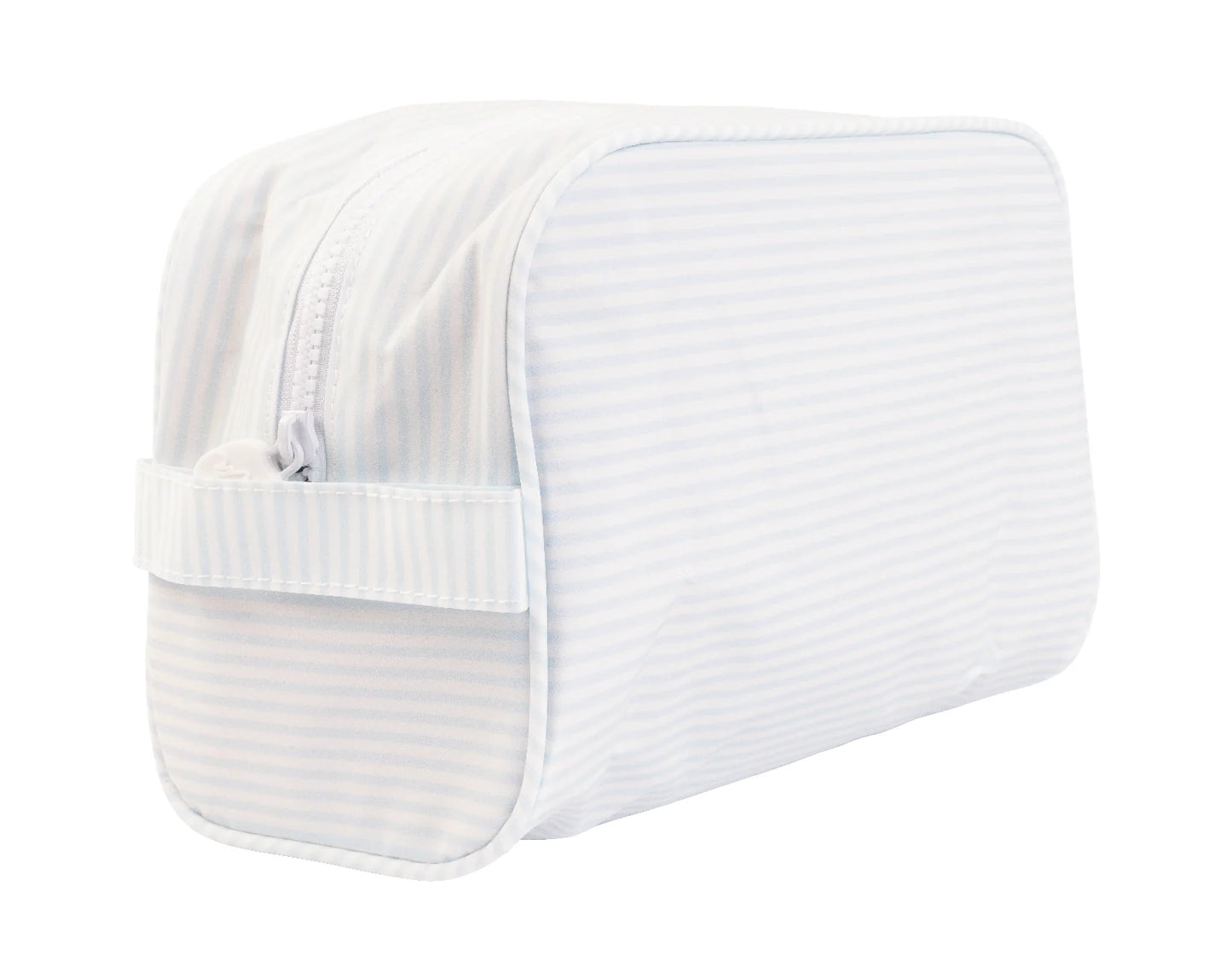 Apple of My Isla Light Blue Stripe Dopp Kit