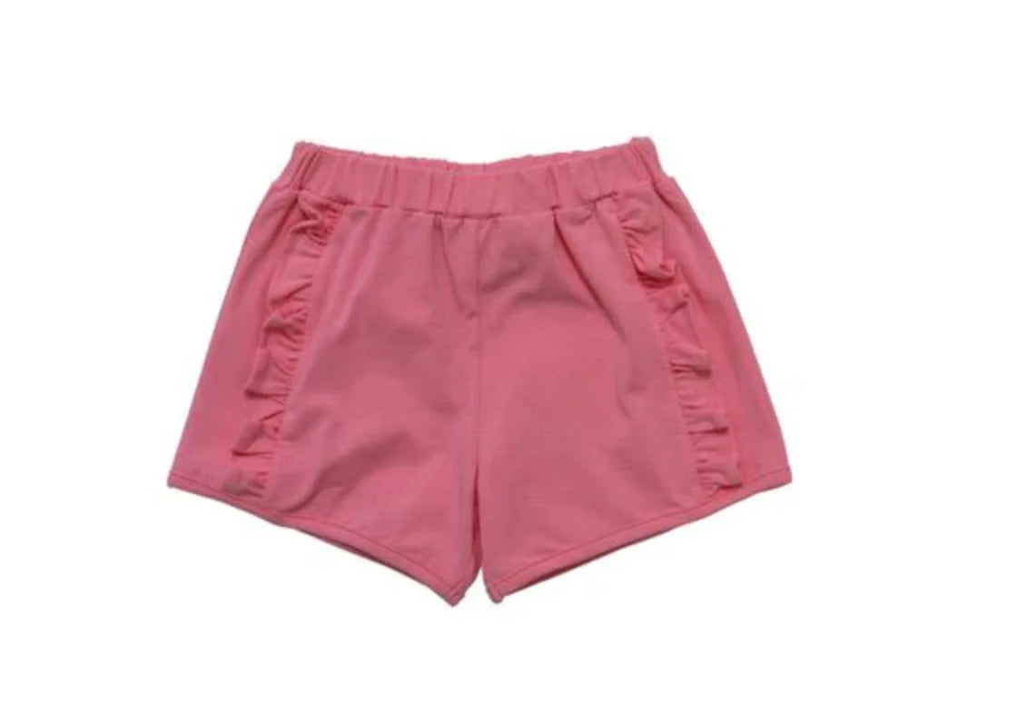 Itsy Bitsy Knit Ruffle Shorts--Pink