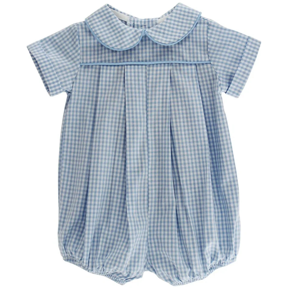 Bailey Boys Blue Check Dress Bubble--Short