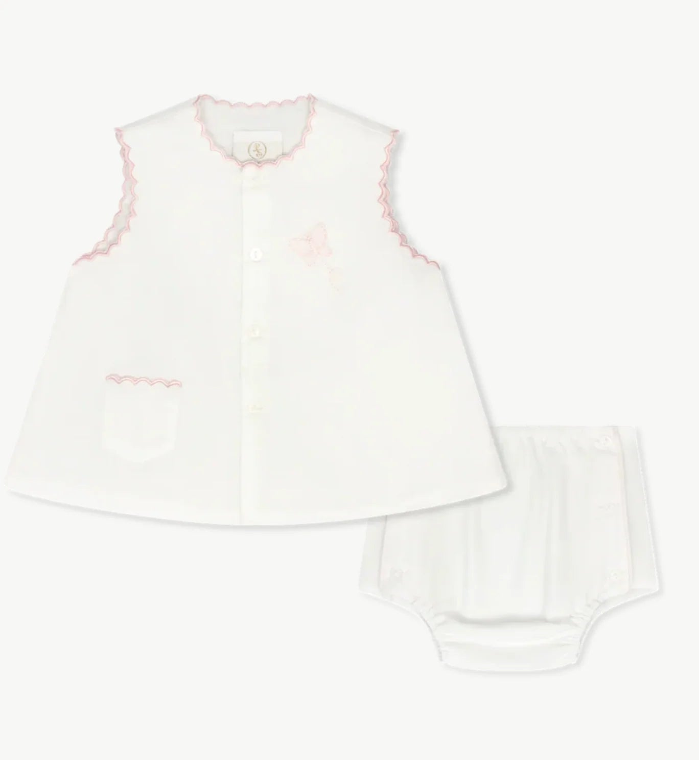 Lullaby Set Maria Diaper Set -Blessings White with Butterfly Embroidery