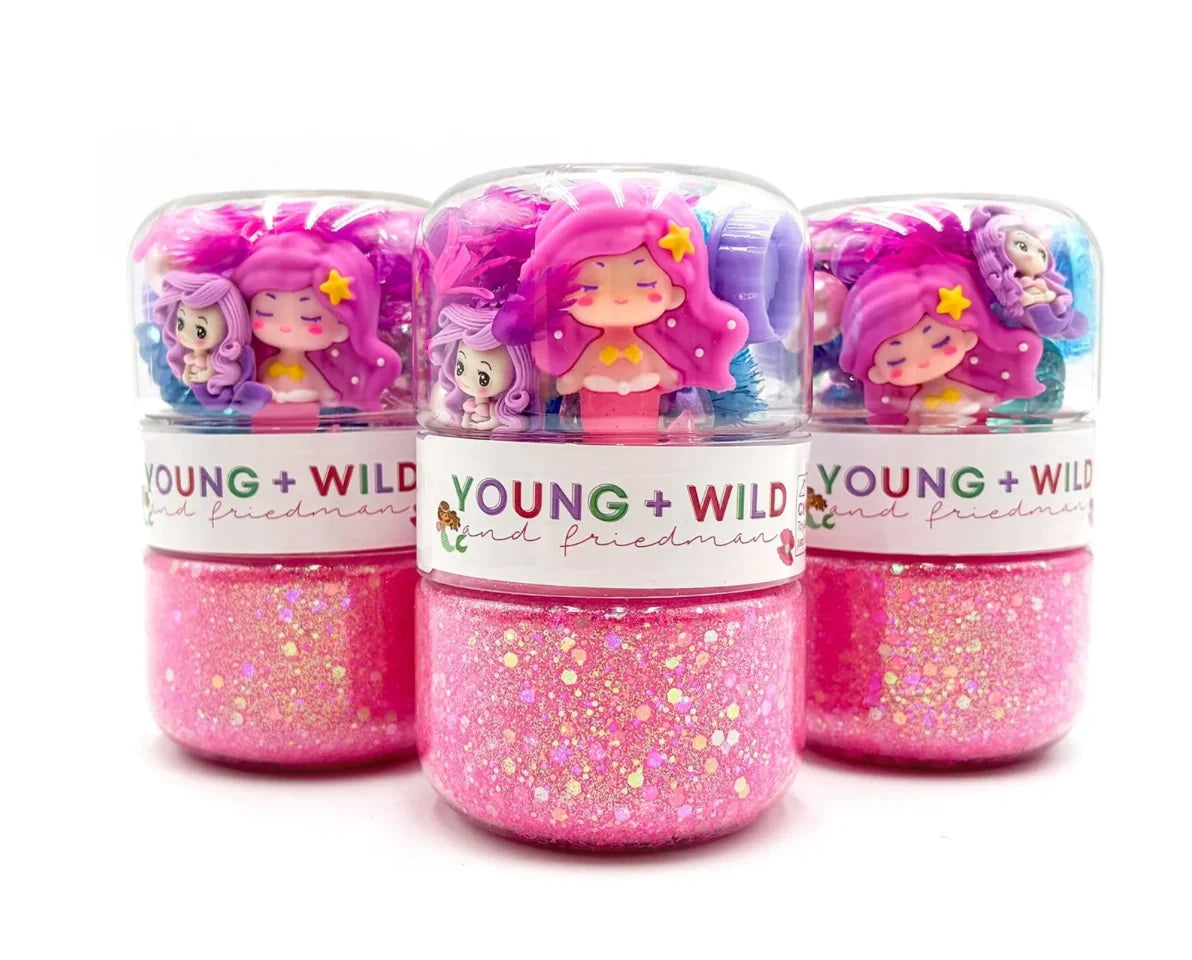 Young, Wild and Friedman Grab and Go Dough Jar--Mermaid Magic