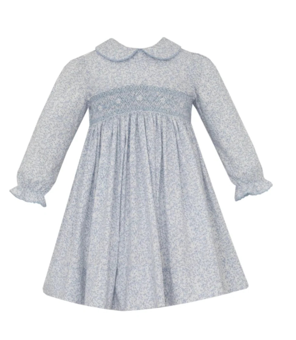 Petit Bebe Grace Liberty Print Light Blue Dress