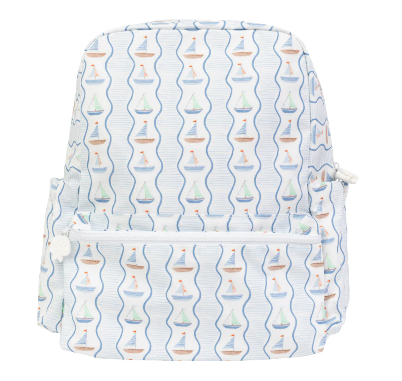 Apple of My Isla The Small Backpack--Sailboats