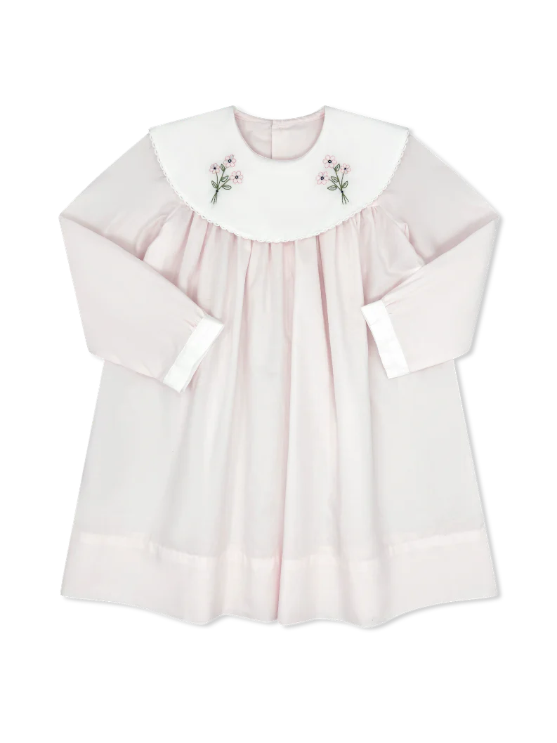 Lullaby Set Sandra Dress Long Sleeve Blessing Pink Batiste Flowers