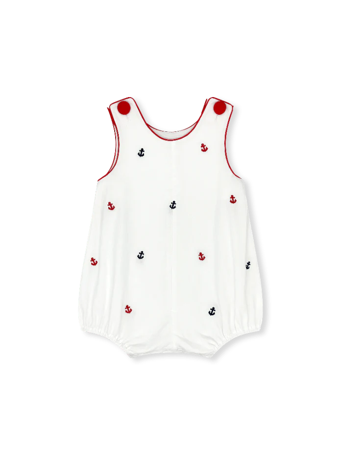 Lullaby Set Bennett Bubble - Simply White Seersucker, Anchors