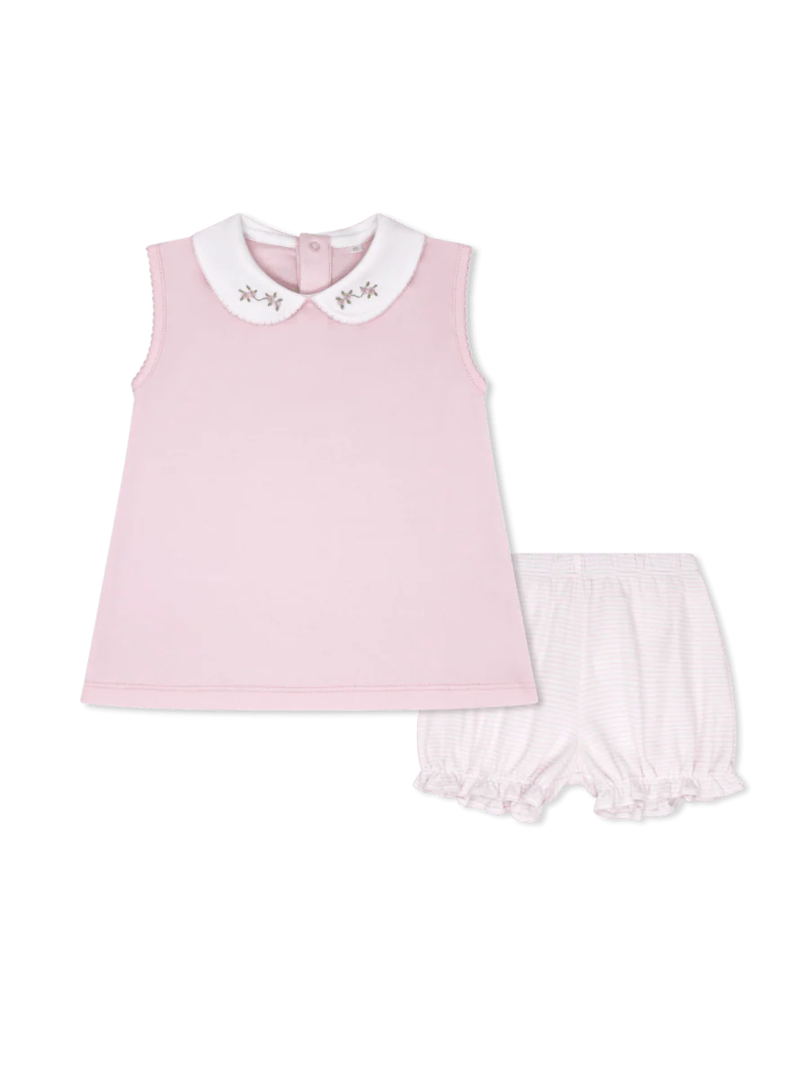 Lullaby Set Brooklyn Bloomer Set--Palmer Pink Pima