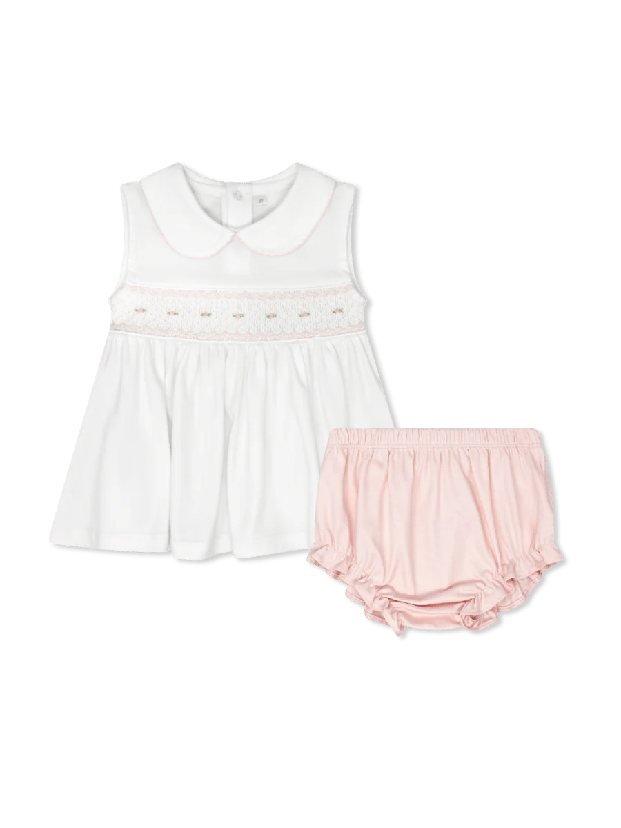 Lullaby Set Rose Diaper Set--Palmer Pink Pima, Flowers