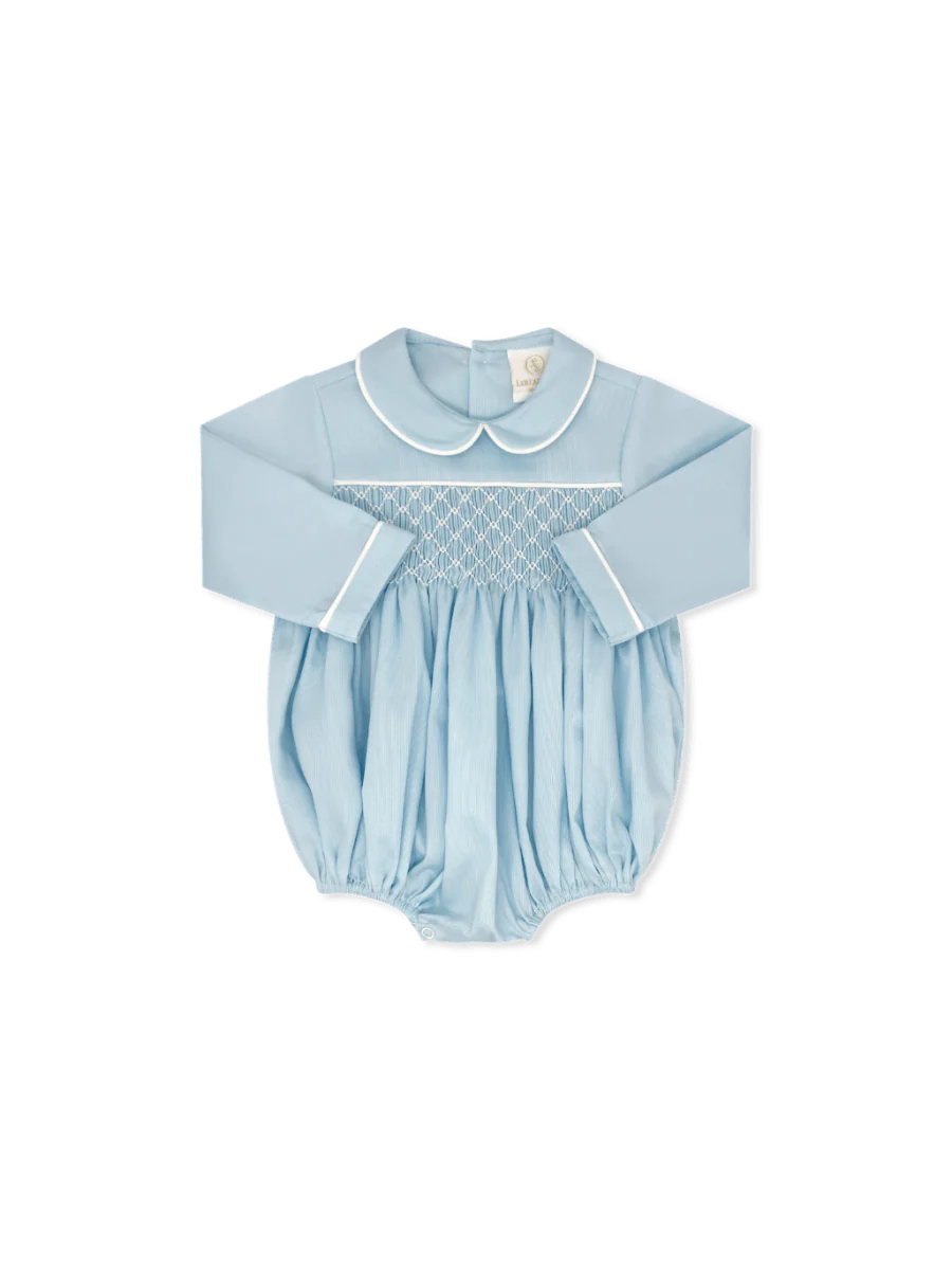 Lullaby Set Windsor Bubble--Birmingham Blue Pique, Smocking